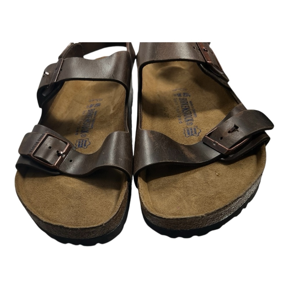 Birkenstock Milano Sandals EU 45 / US 12 - Brown Oiled Leather Soft Footbed - Picture 3 of 10